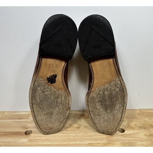 Allen Edmonds LaSalle Mens Size 9 D Brown Leather Apron Split Toe Derby Shoes - Picture 6 of 8